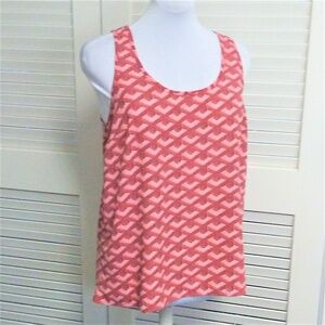 Pleione Tank Sleeveless Hi Low Hem Coral Blouse Top Size Small